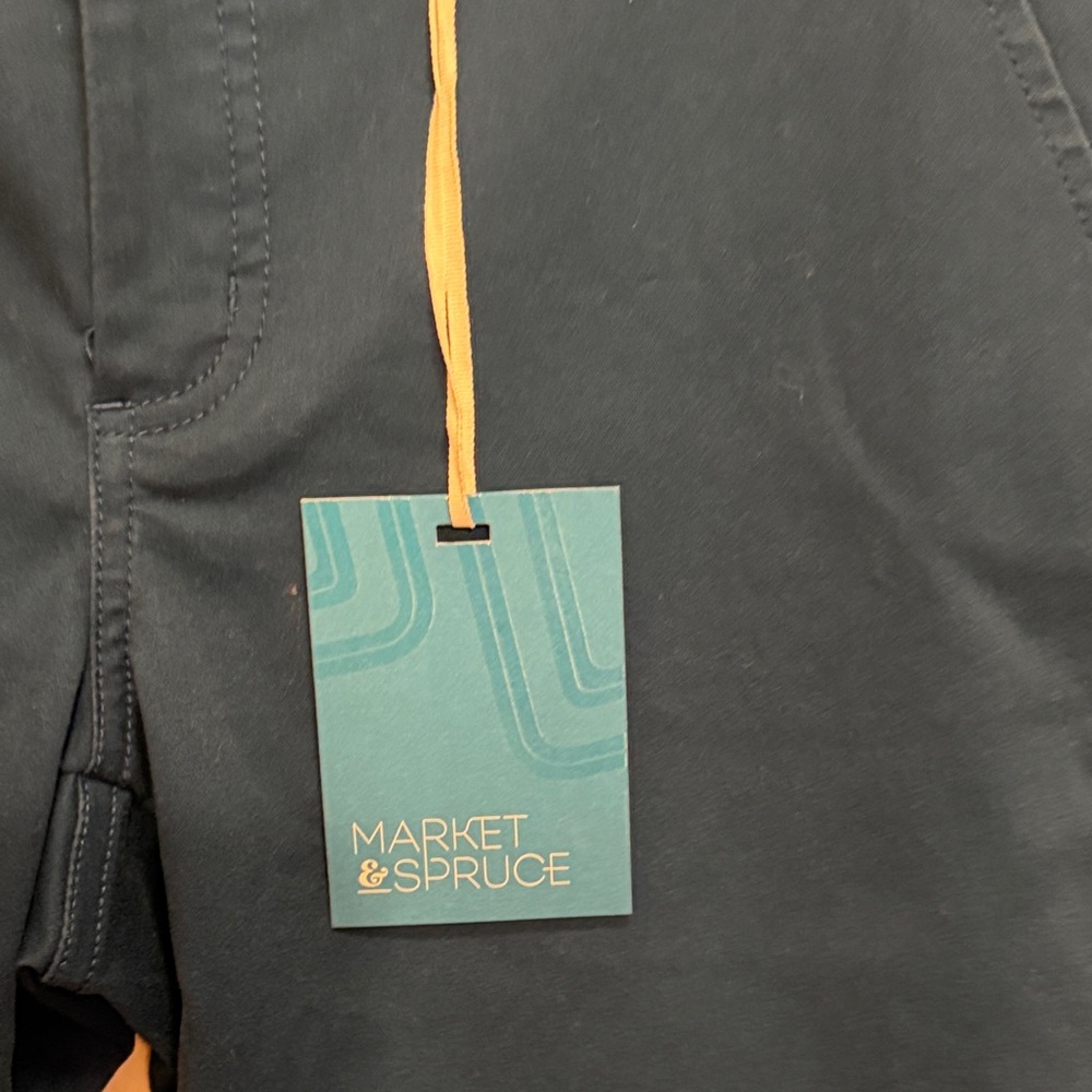 🍀🍀🍀BOGOHO🍀🍀🍀Market & Spruce Teal Blue Stretch Chino Pants-8 petite - Picture 3 of 11